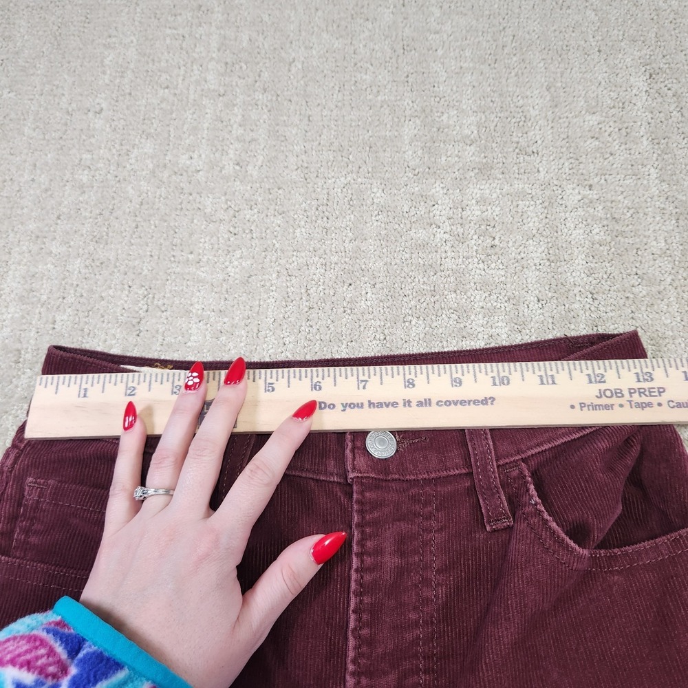 Levis Premium Corduroy Pants Women 25 Ribcage Straight Ankle Wide Leg Cotton - Picture 3 of 12